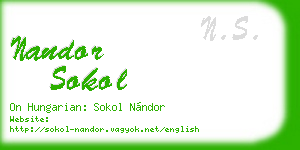nandor sokol business card